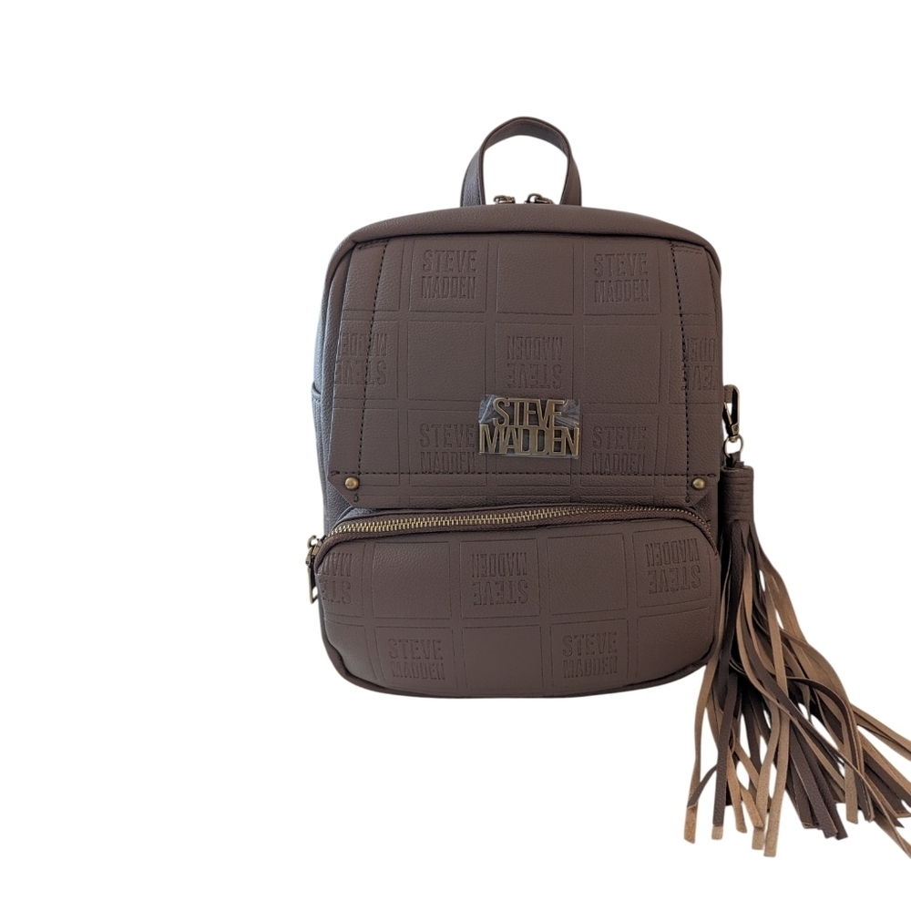 Steve Madden Chocolate Brown Backpack with Fringe - Picture 2 of 13